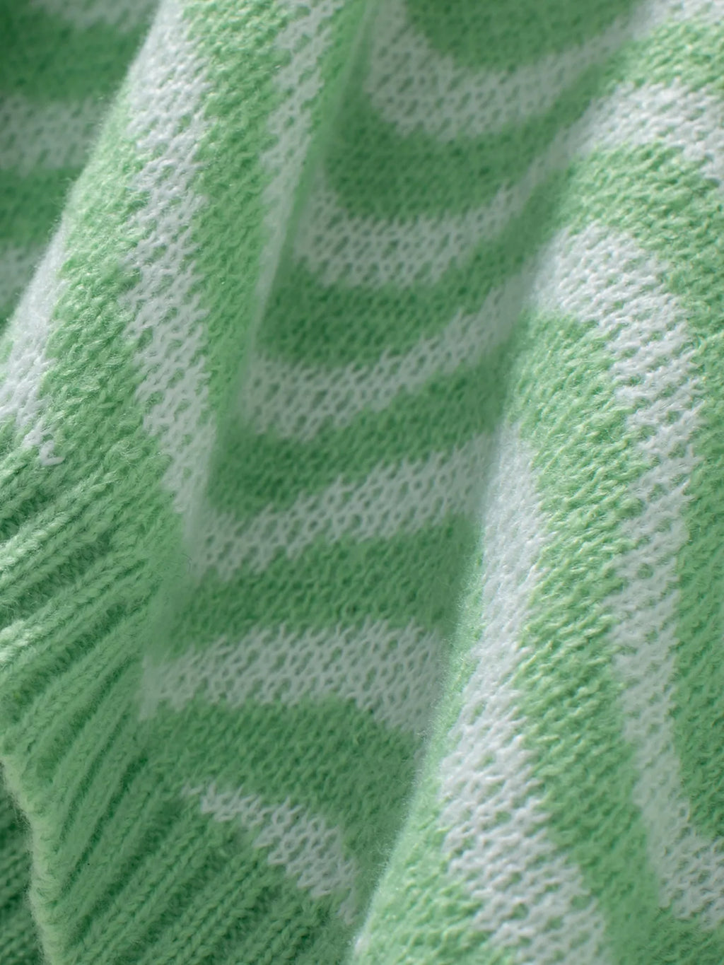 Wavy Striped Round Neck Sweater