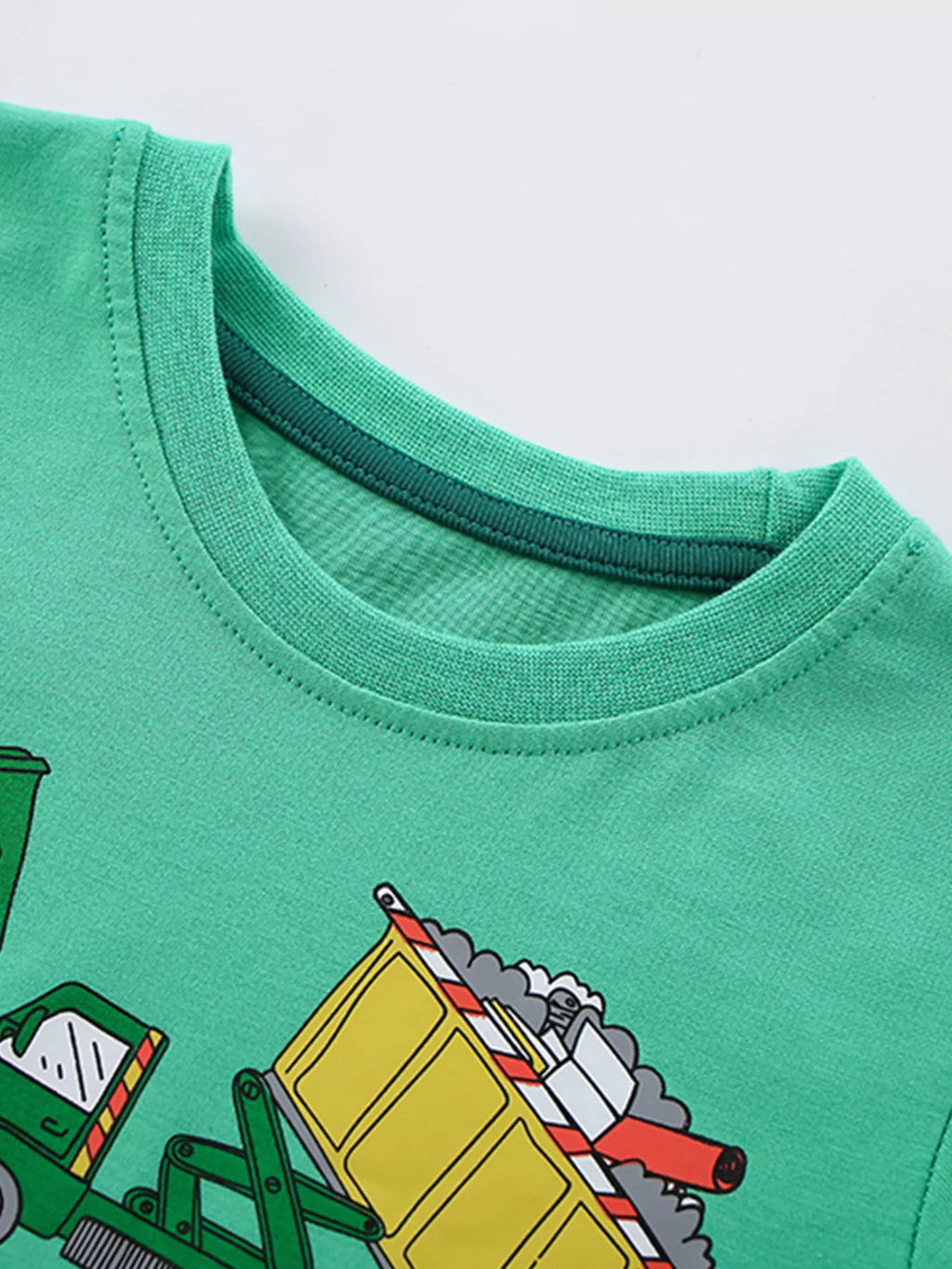 Children's Cartoon Garbage Truck Print Short Sleeve T-Shirt