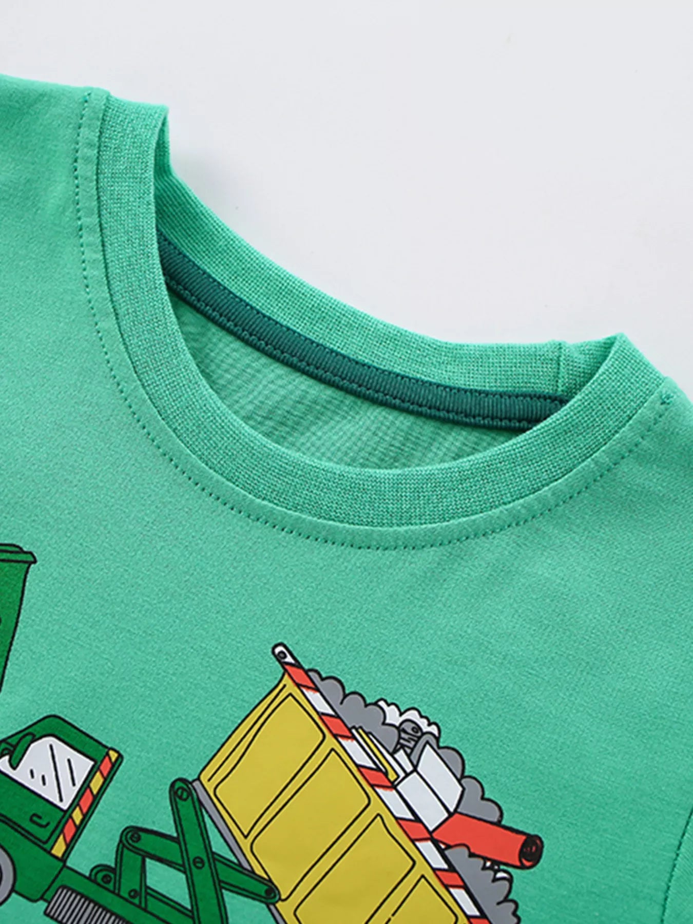 Children's Cartoon Garbage Truck Print Short Sleeve T-Shirt