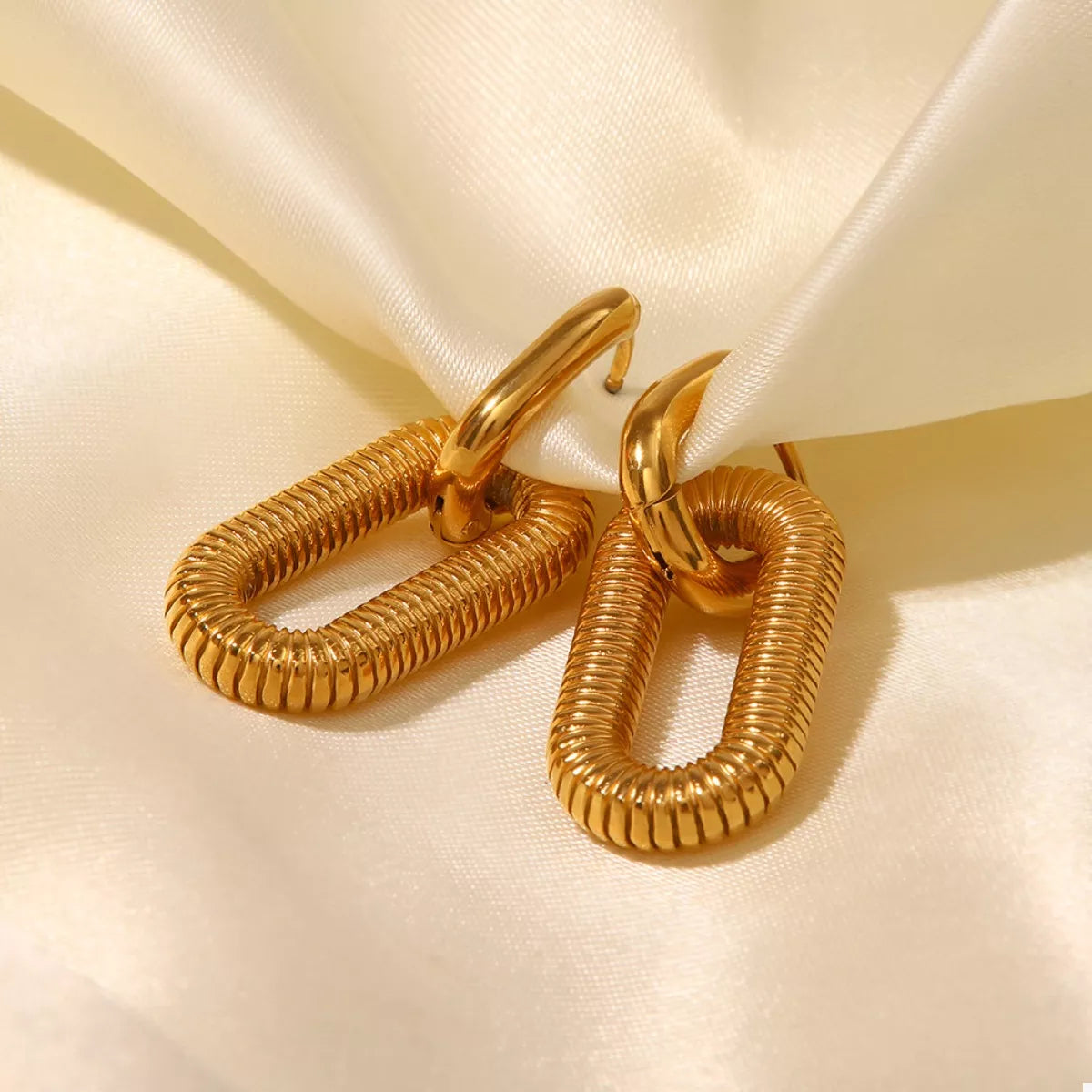 Geometric Link Drop Earrings