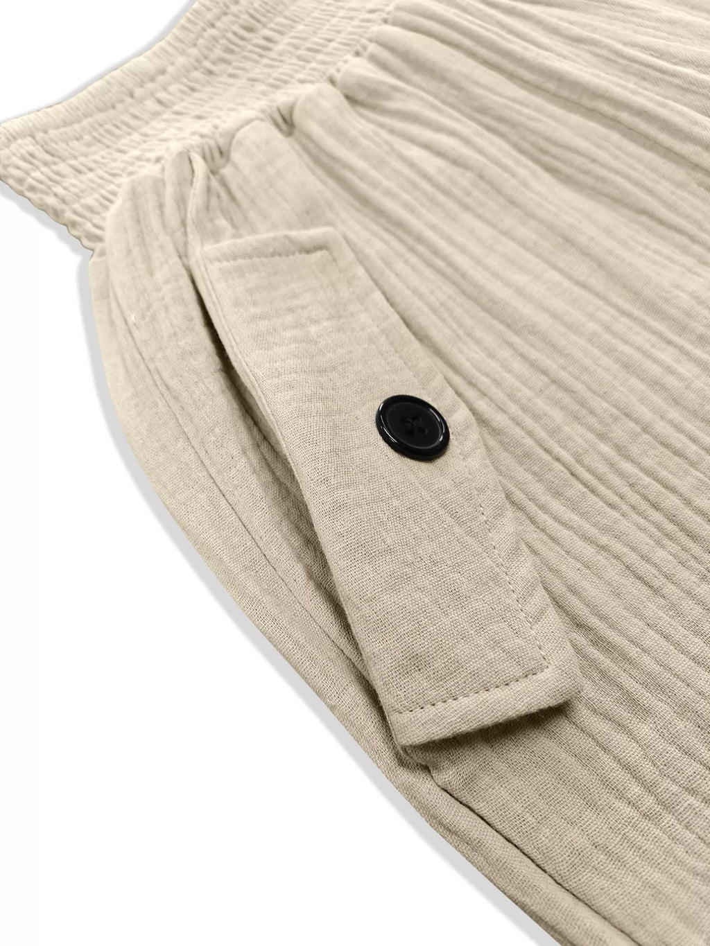 Smocked Textured Casual Pants