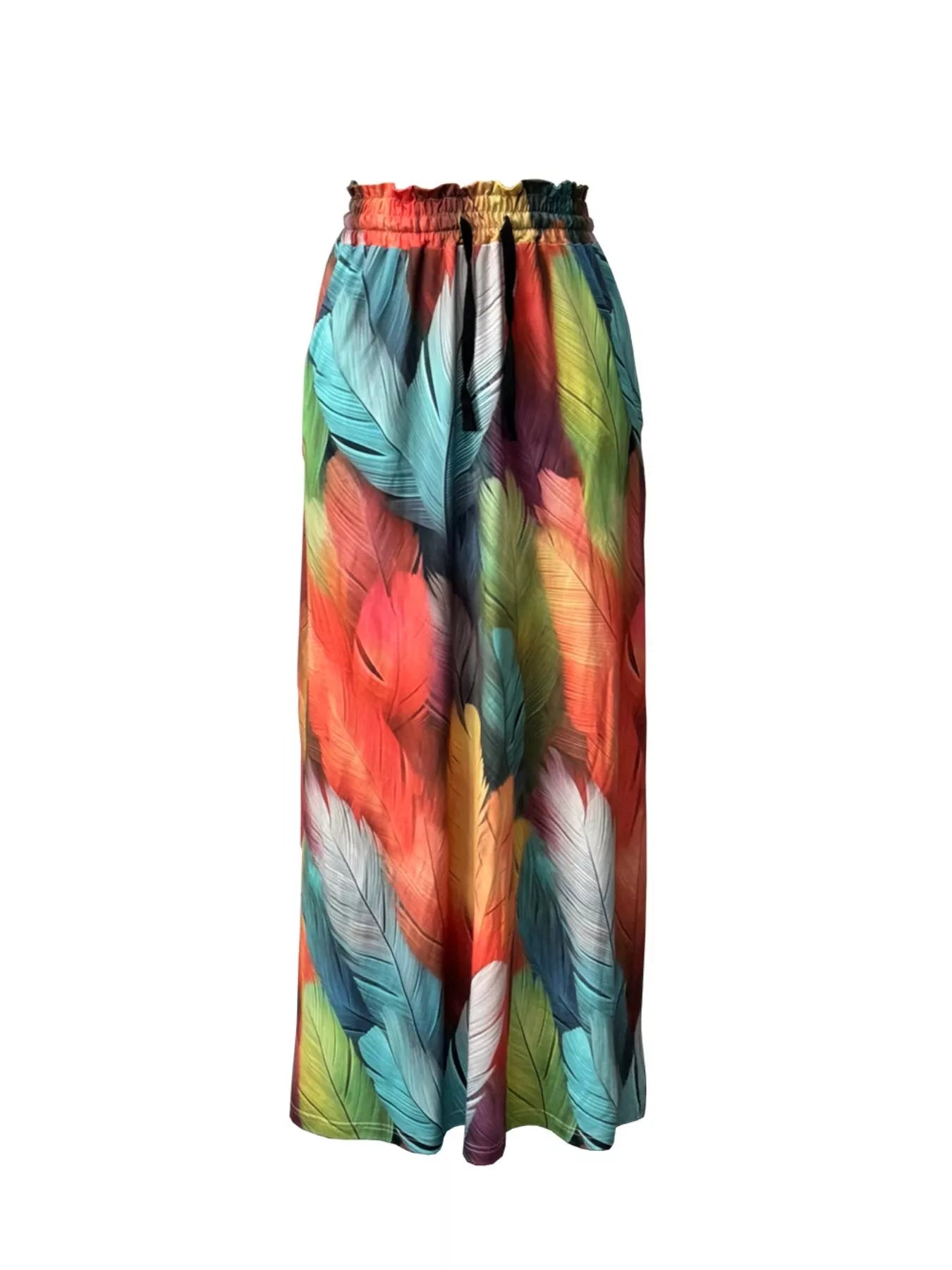 Printed Wide-Leg Pants