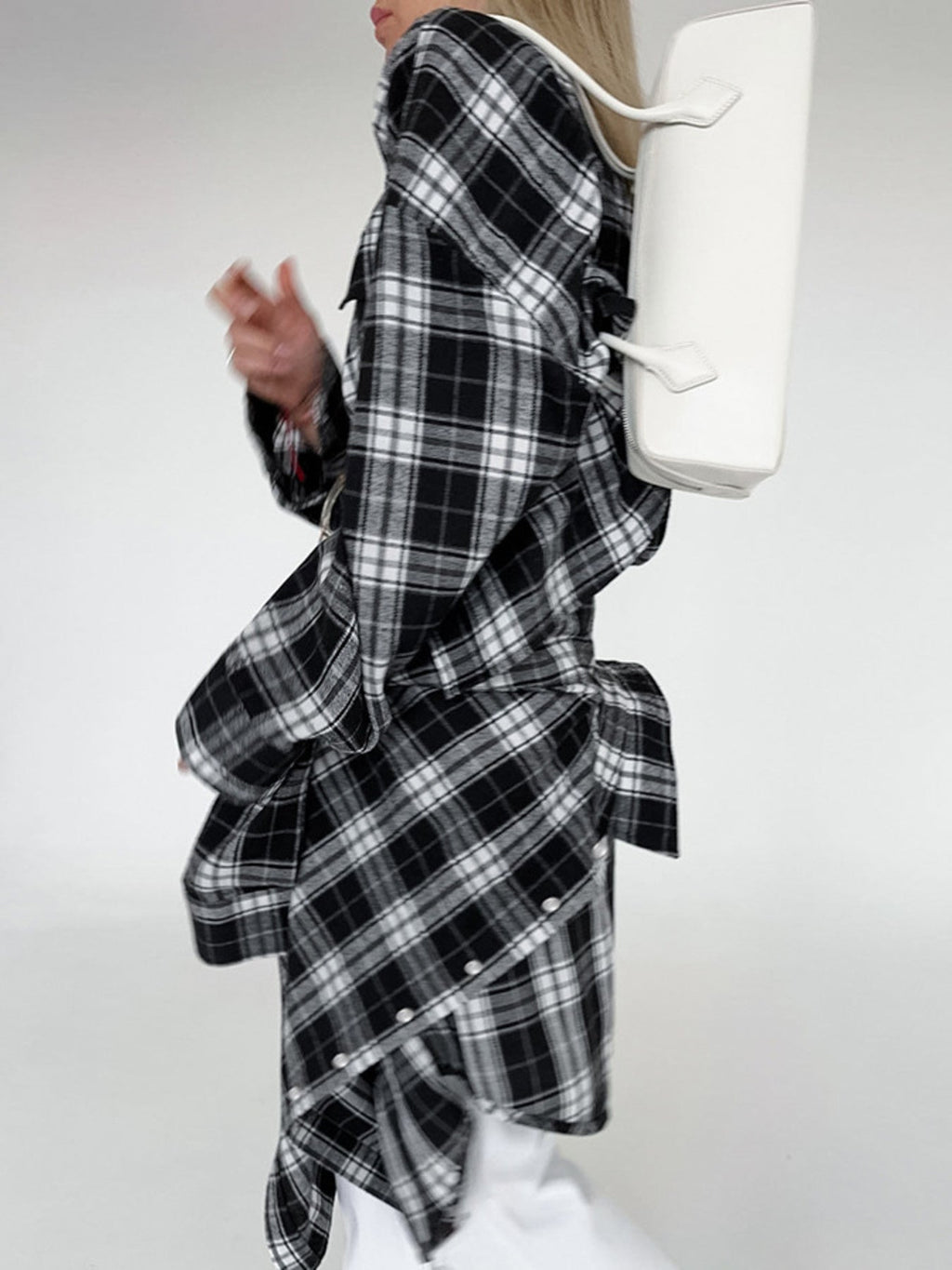 Oversized Plaid Button Up Shirt