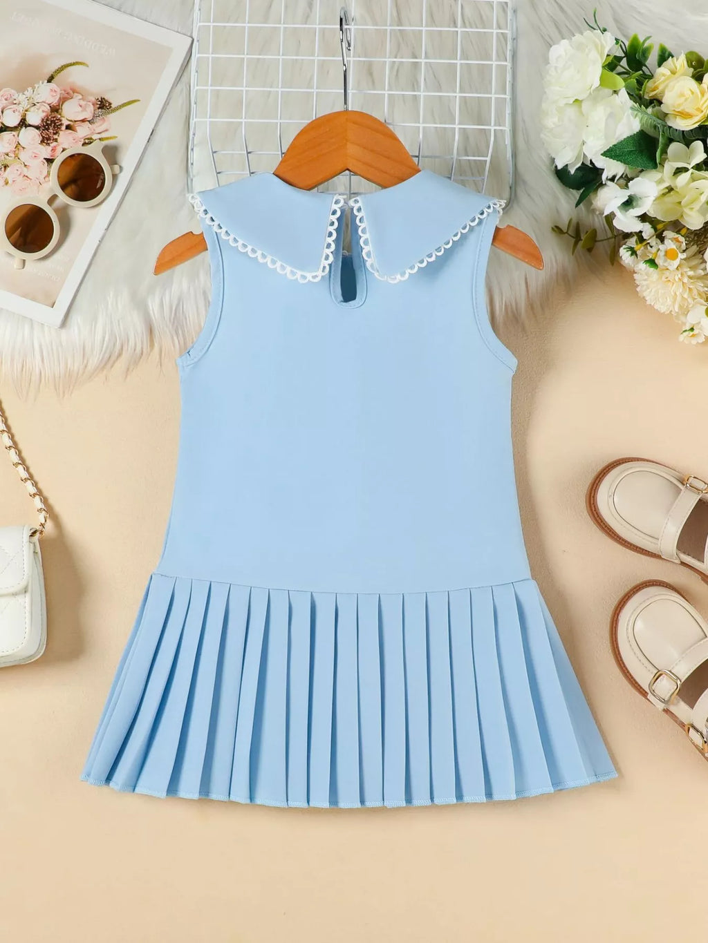 Children's Bow-Accented Pleated Dress