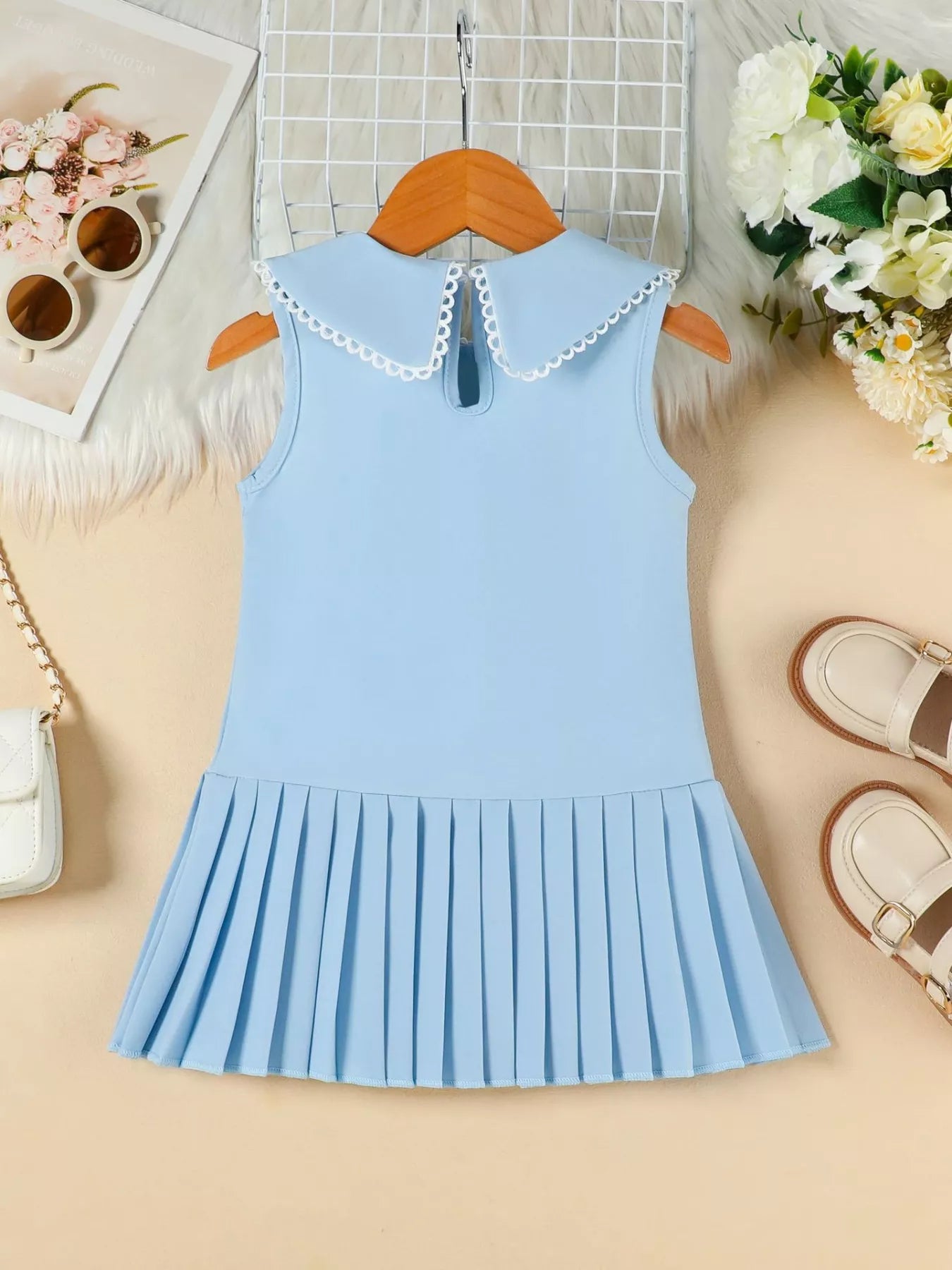 Children's Bow-Accented Pleated Dress