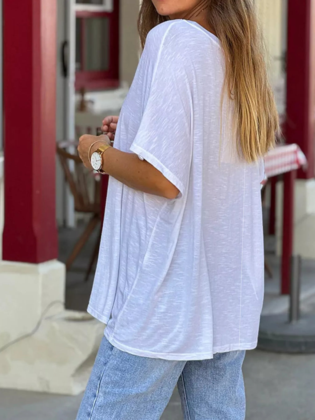 Casual V-Neck Relaxed Fit T-Shirt