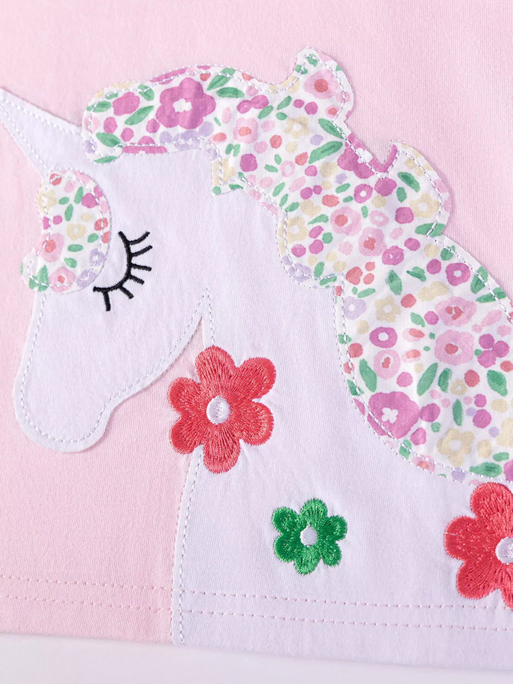 Children's Floral Unicorn Top and Shorts Set