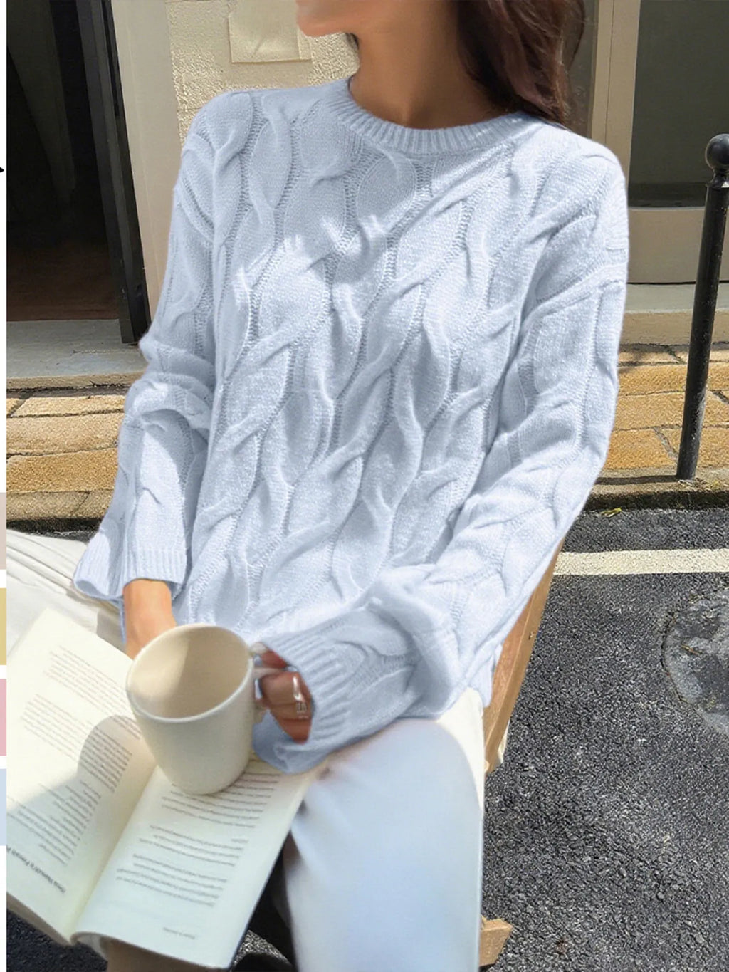Cable Knit Long Sleeve Sweater