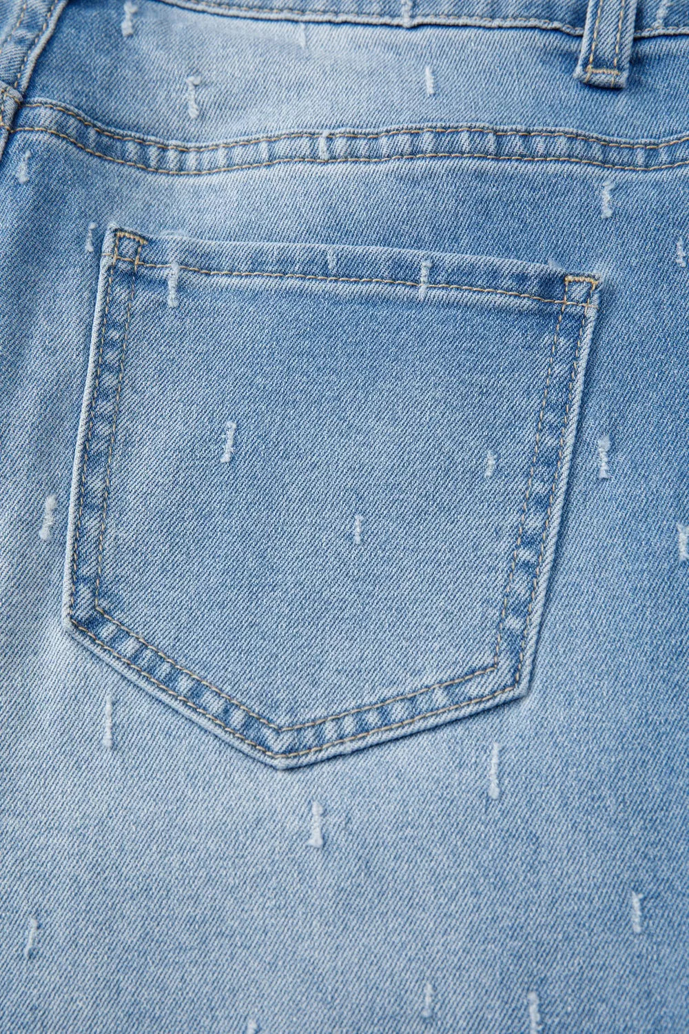 Distressed Detail Tummy Control Raw Hem Jeans