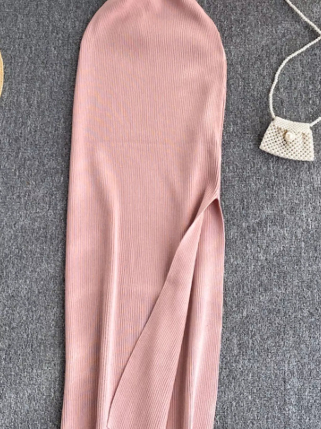 Knot Back Sleeveless Knit Bodycon Midi Dres