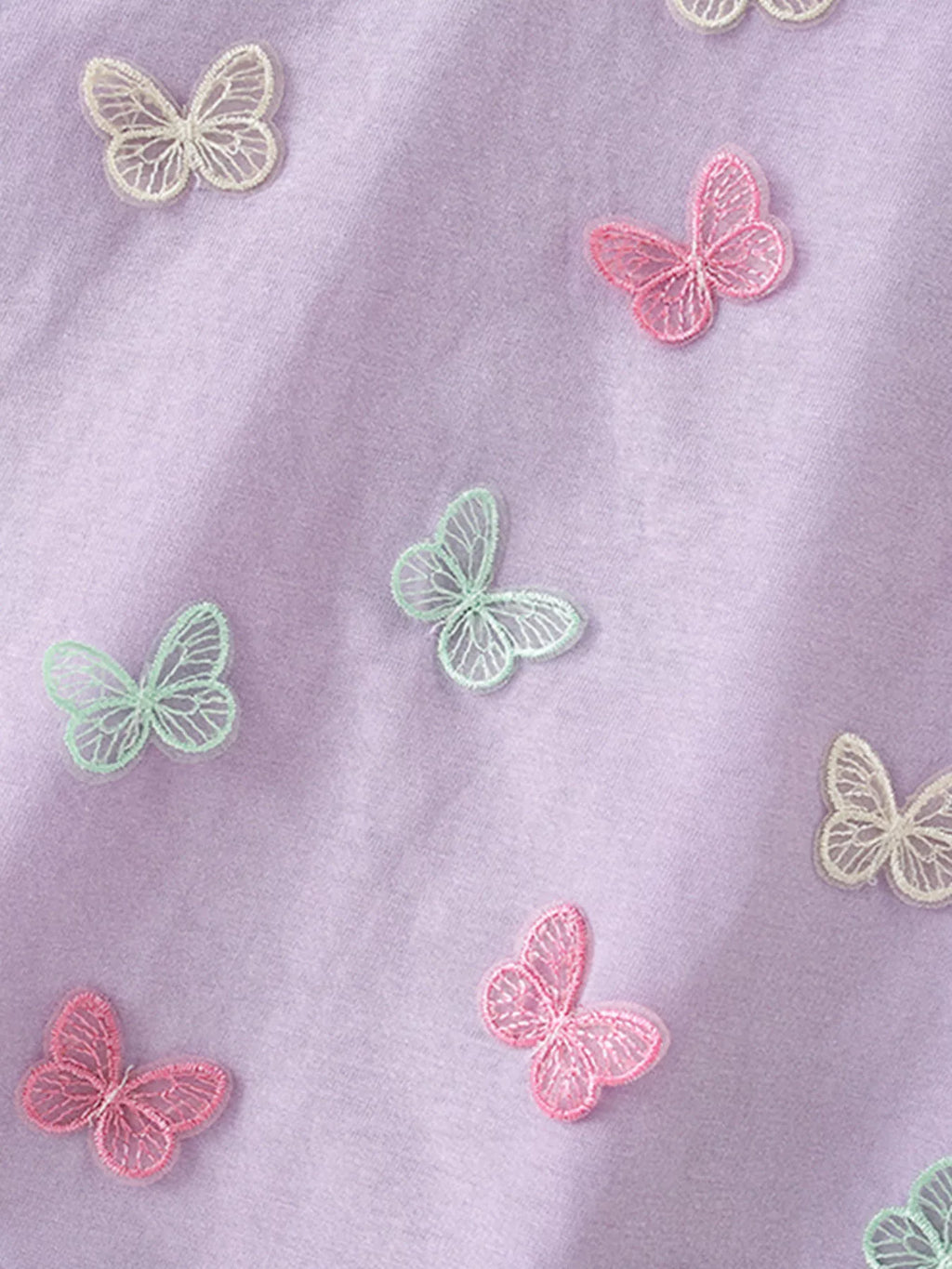 Children's Butterfly Applique Crew Neck T-Shirt