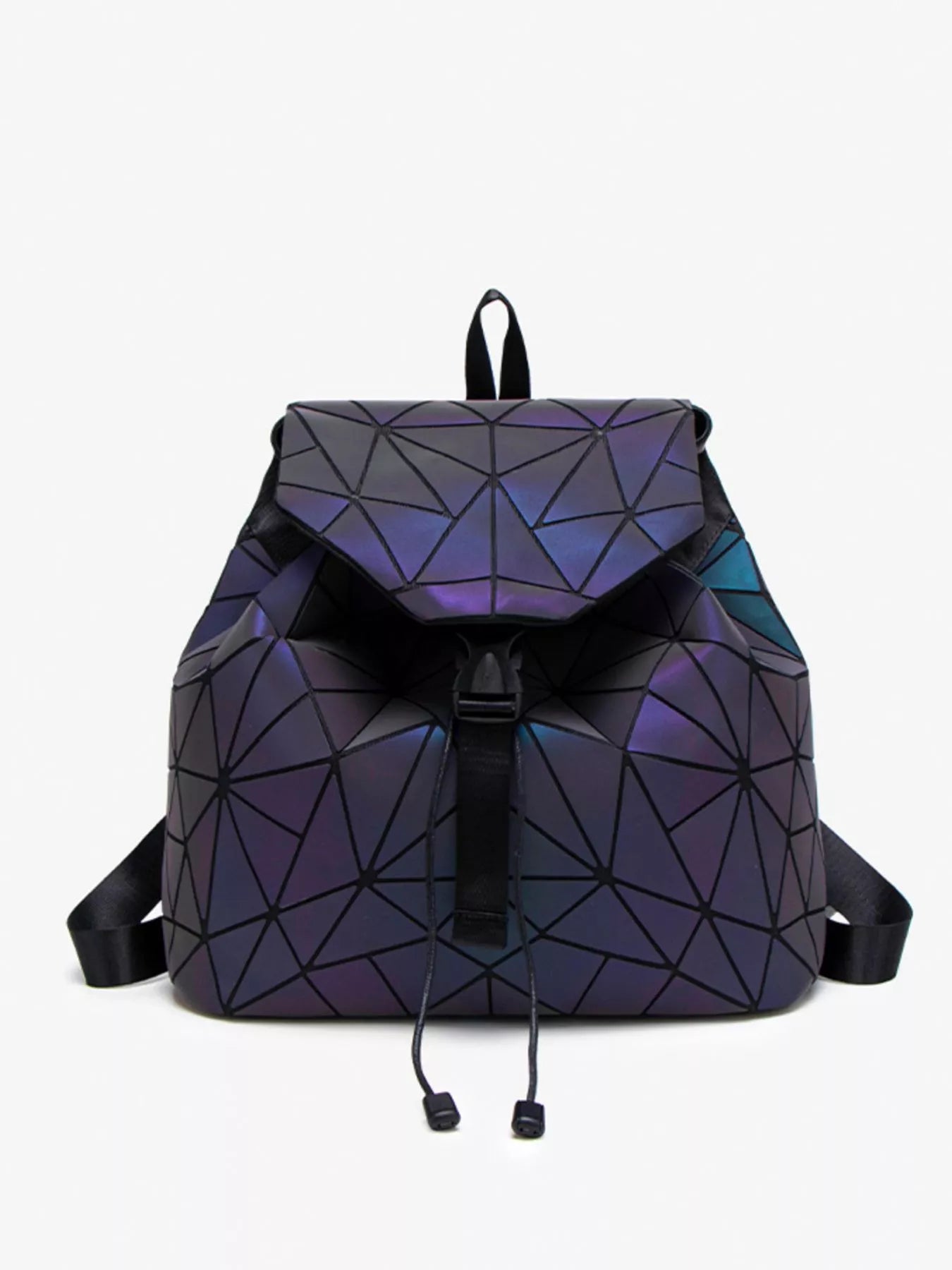 Geometric Buckle Backpack Bag