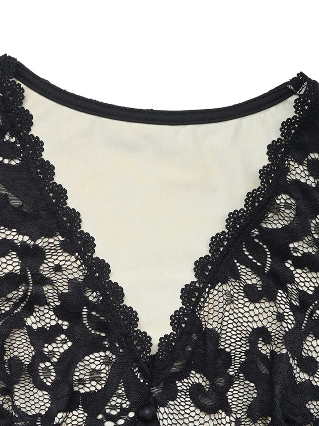 Lace V-Neck Long Sleeve Maxi Dress