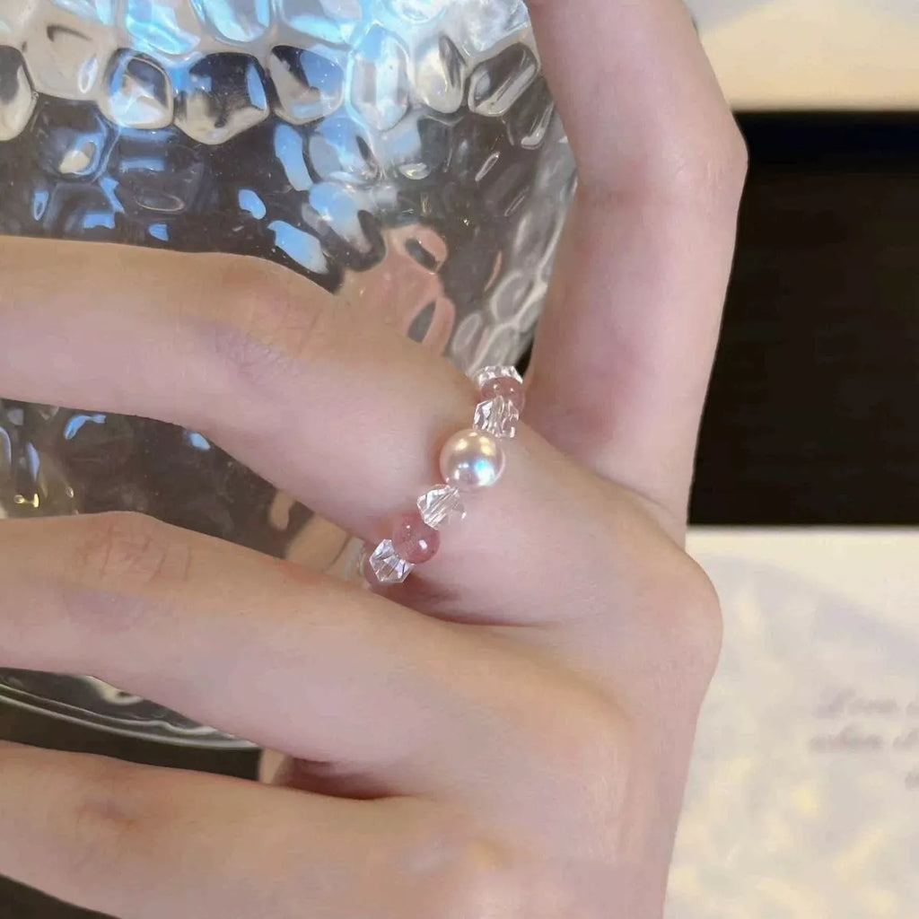 Pearl Crystal Bead Ring