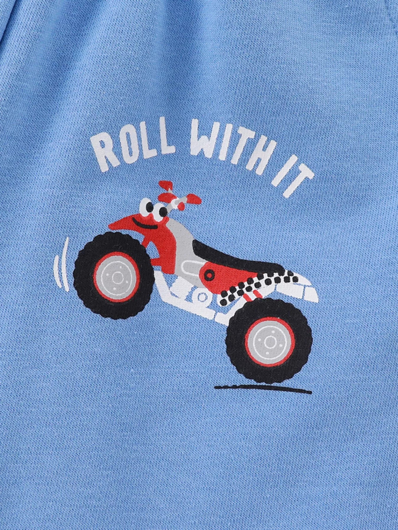 Children's Cartoon ATV Print Tee and Shorts Set