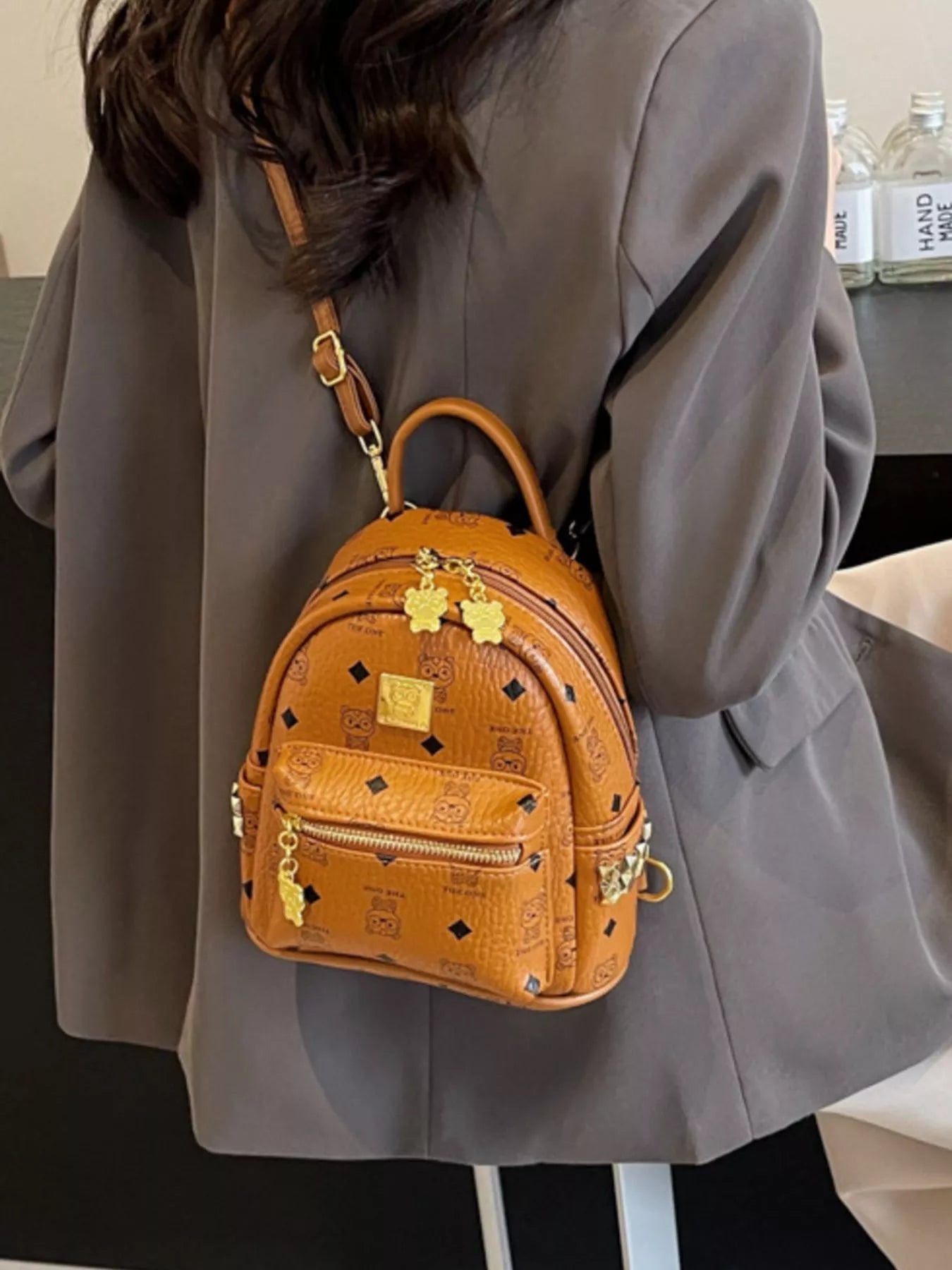 Patterned Mini Backpack Bag