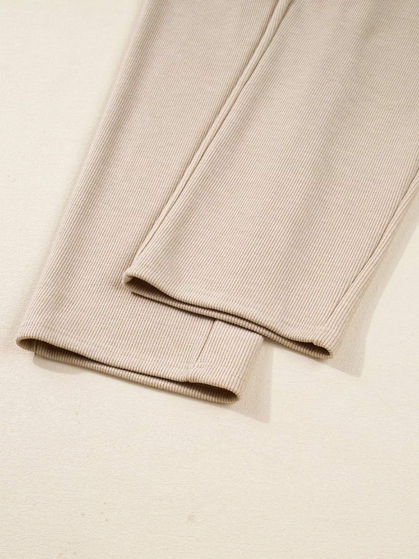 Lace Drawstring Hoodie and High Waist Pants Set