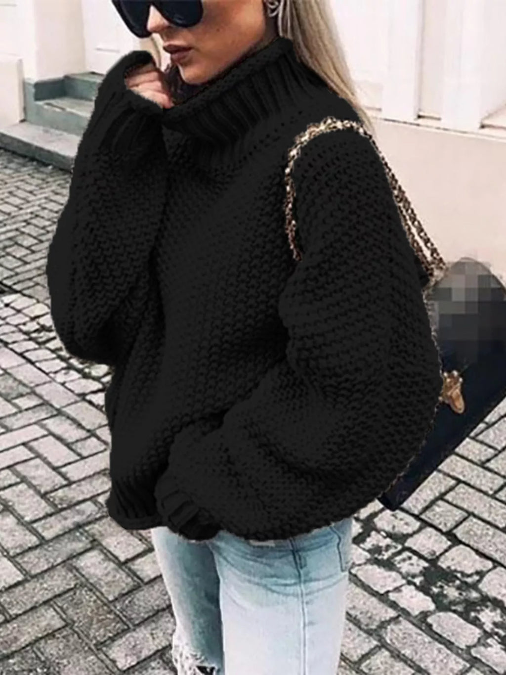 Chunky Knit Turtleneck Sweater