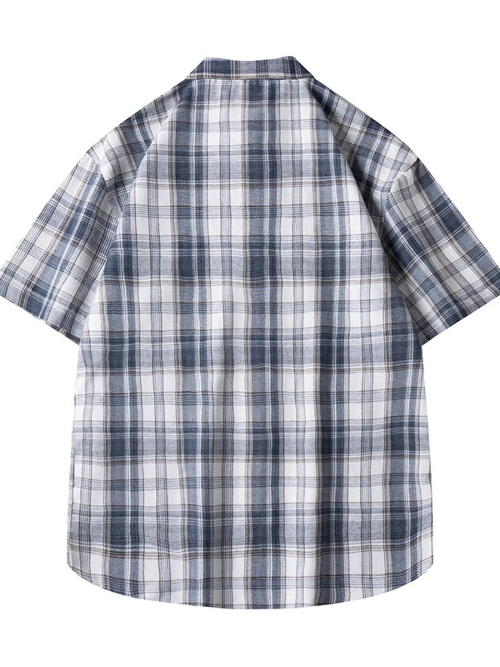 Men's Plus Size Casual Plaid Short Sleeve Shirt