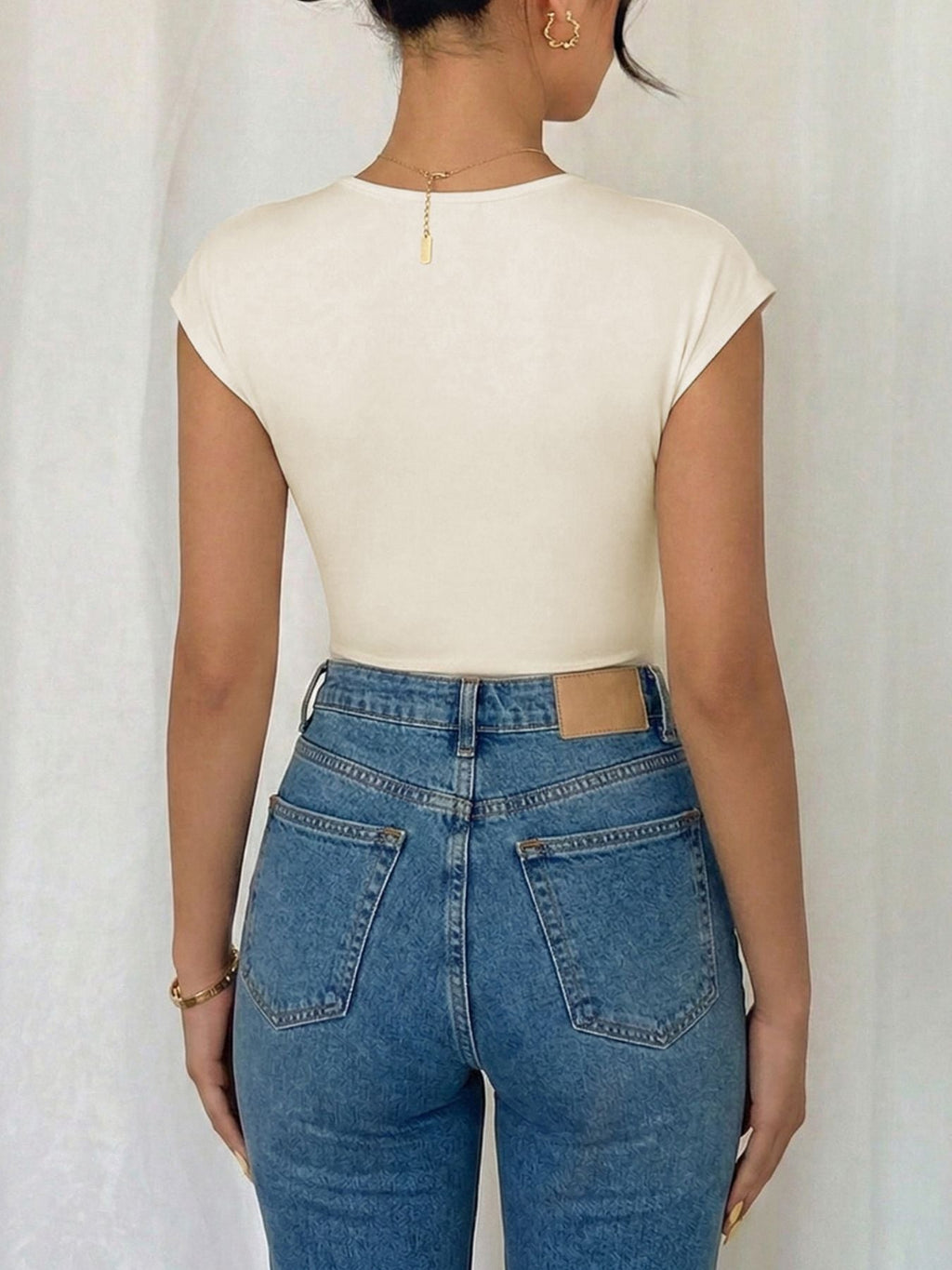 Surplice Cap Sleeve Bodysuit
