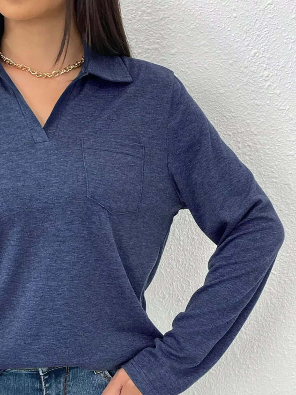 Casual Long Sleeve Polo T-Shirt