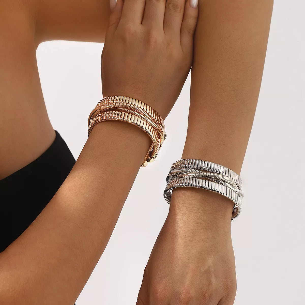 Multi-Layered Open Bracelet