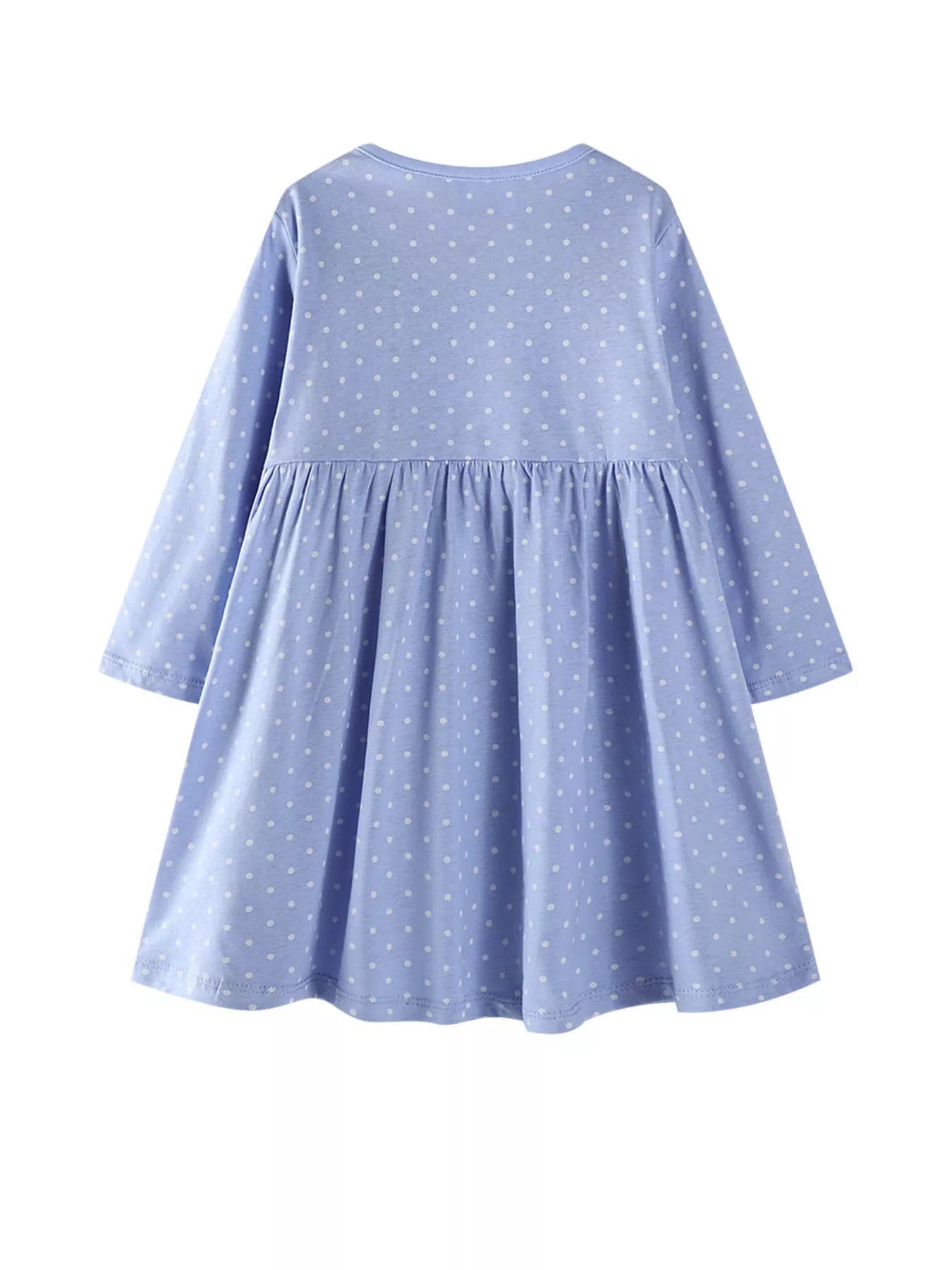 Children's Cute Bunny Embroidered Polka Dot Dress