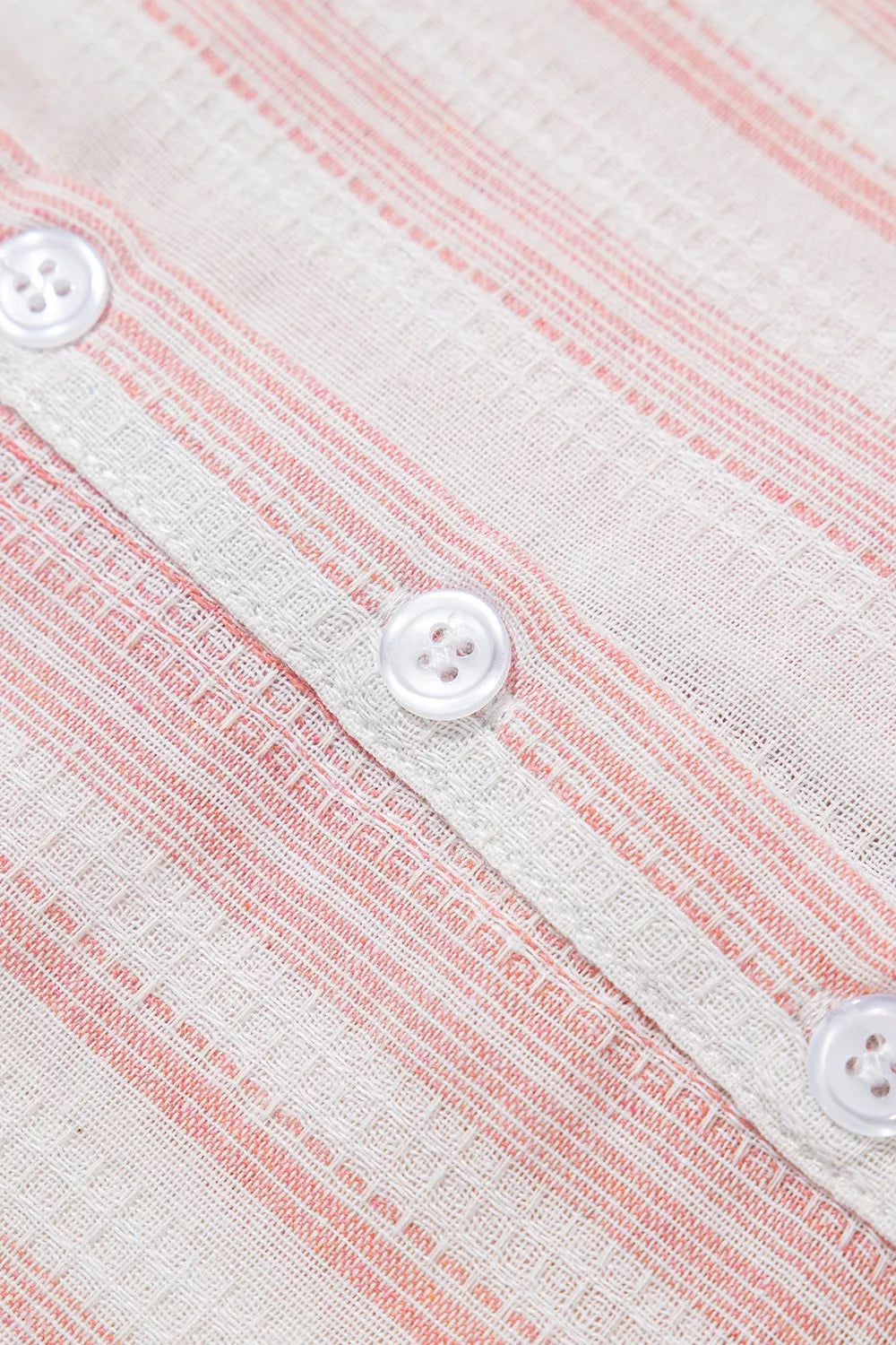 Striped Button Detail Short Sleeve Blouse