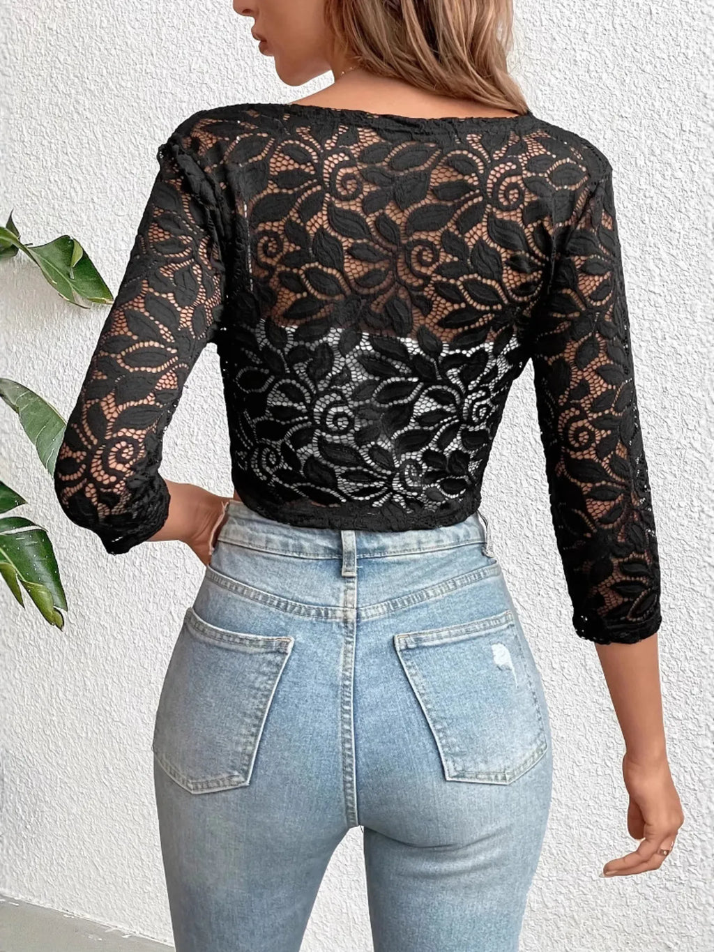 Open Front Lace Cardigan