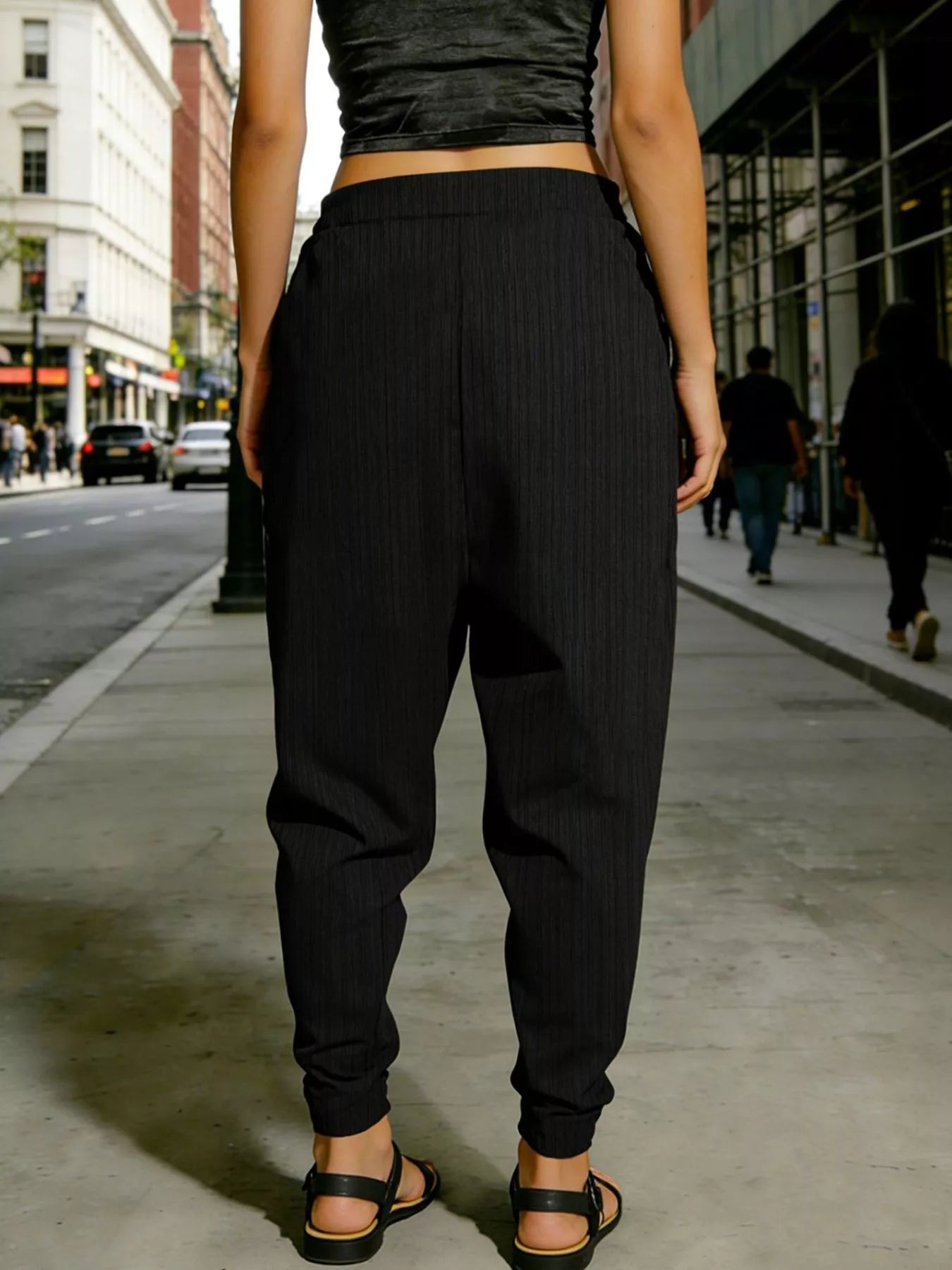 Plus Size Casual Elastic Waist Harem Pants