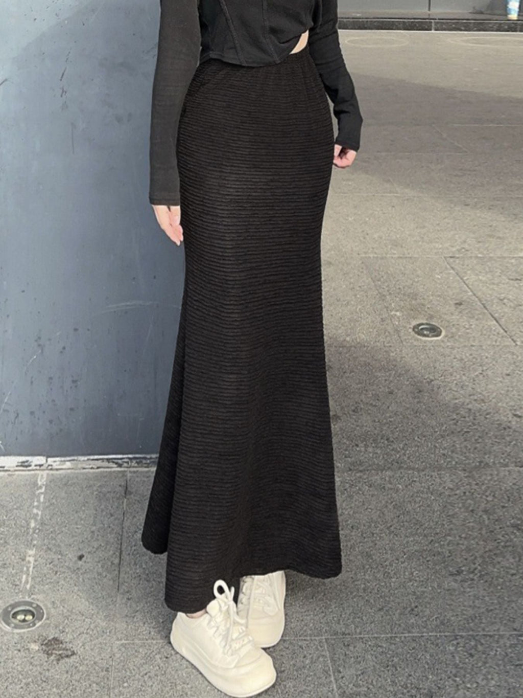 Textured Knit Mermaid Skirt