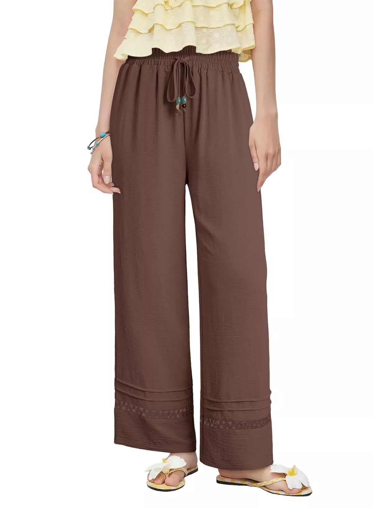 Casual Wide Leg Drawstring Pants