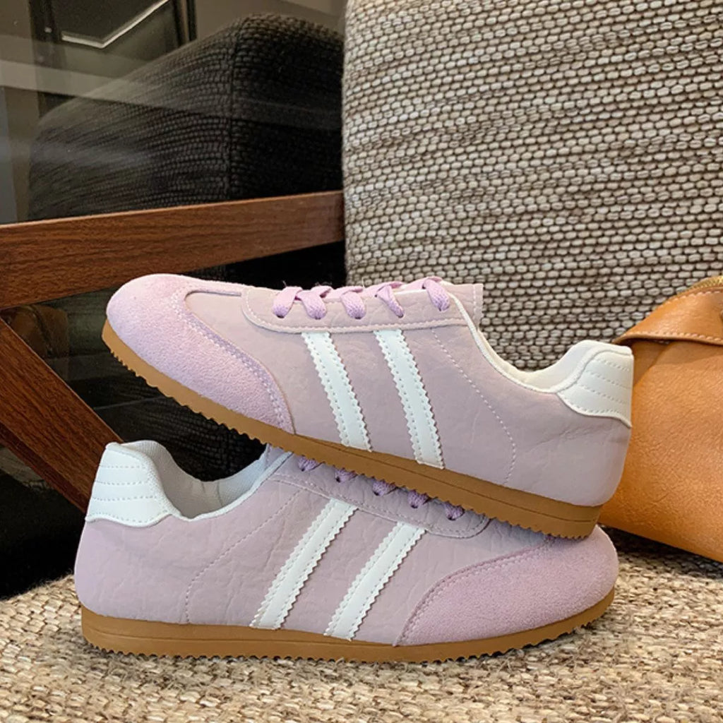 Striped Lace Up Casual Sneakers