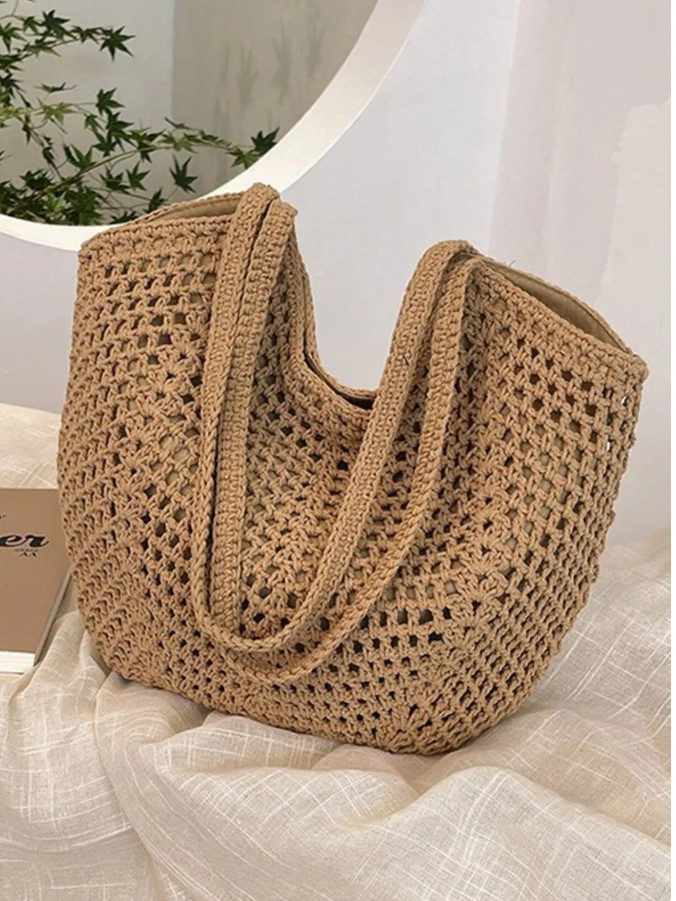 Woven Straw Shoulder Bag