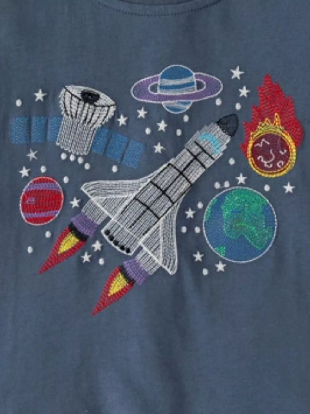 Children's Space Adventure Round Neck T-Shirt