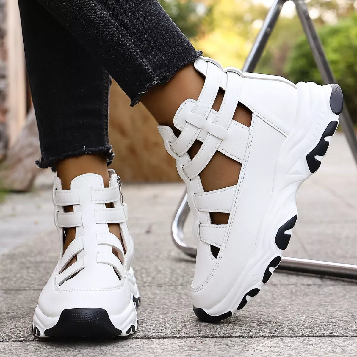 Cutout Platform Sneakers