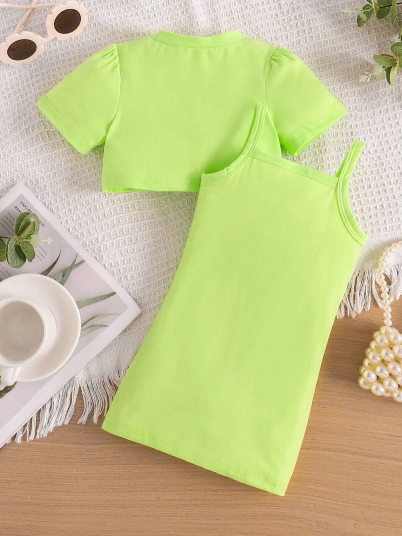Children's Crop Top & Ruched Dress Set