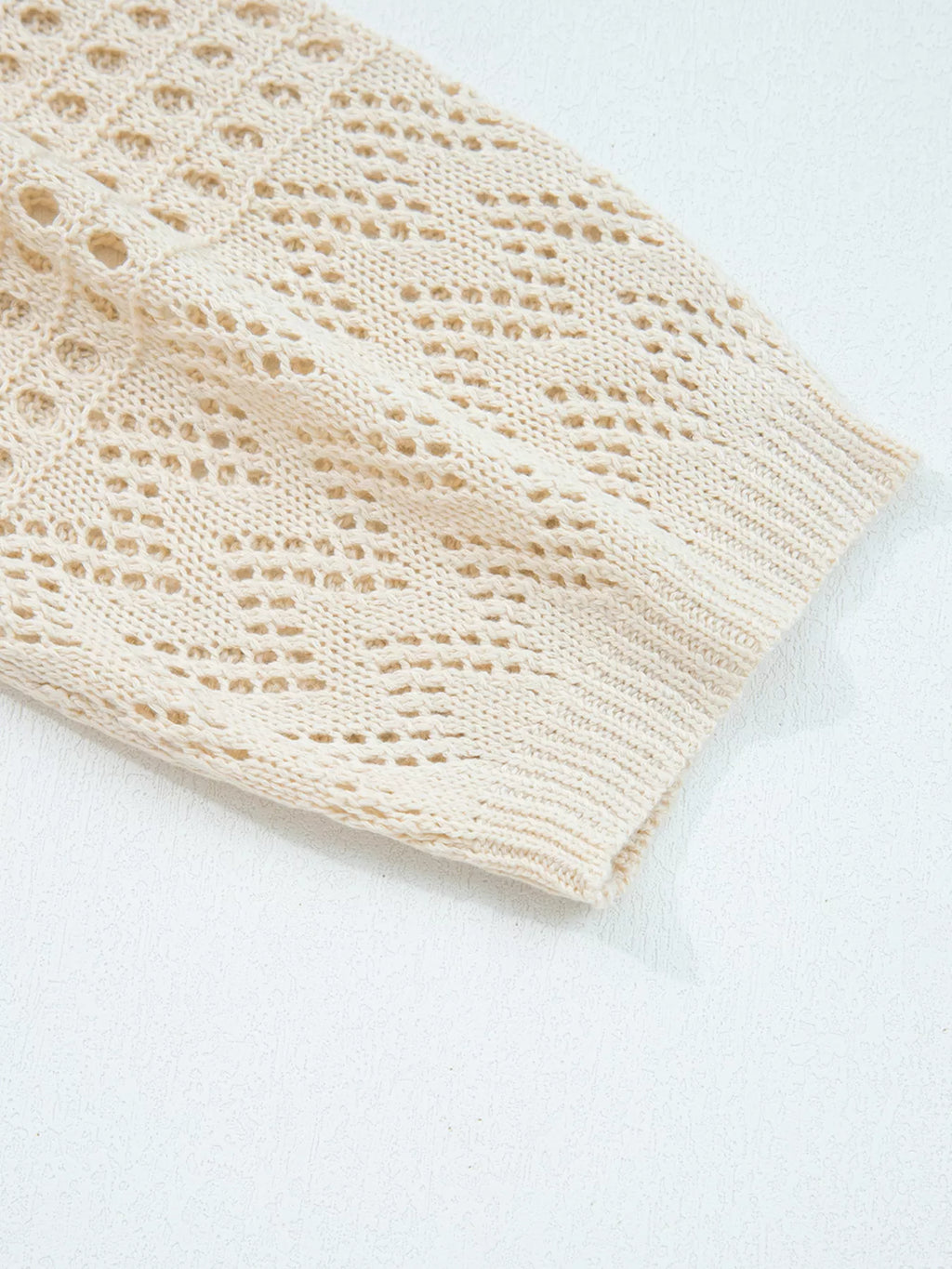 Hollowed Knit Open Front Cardigan