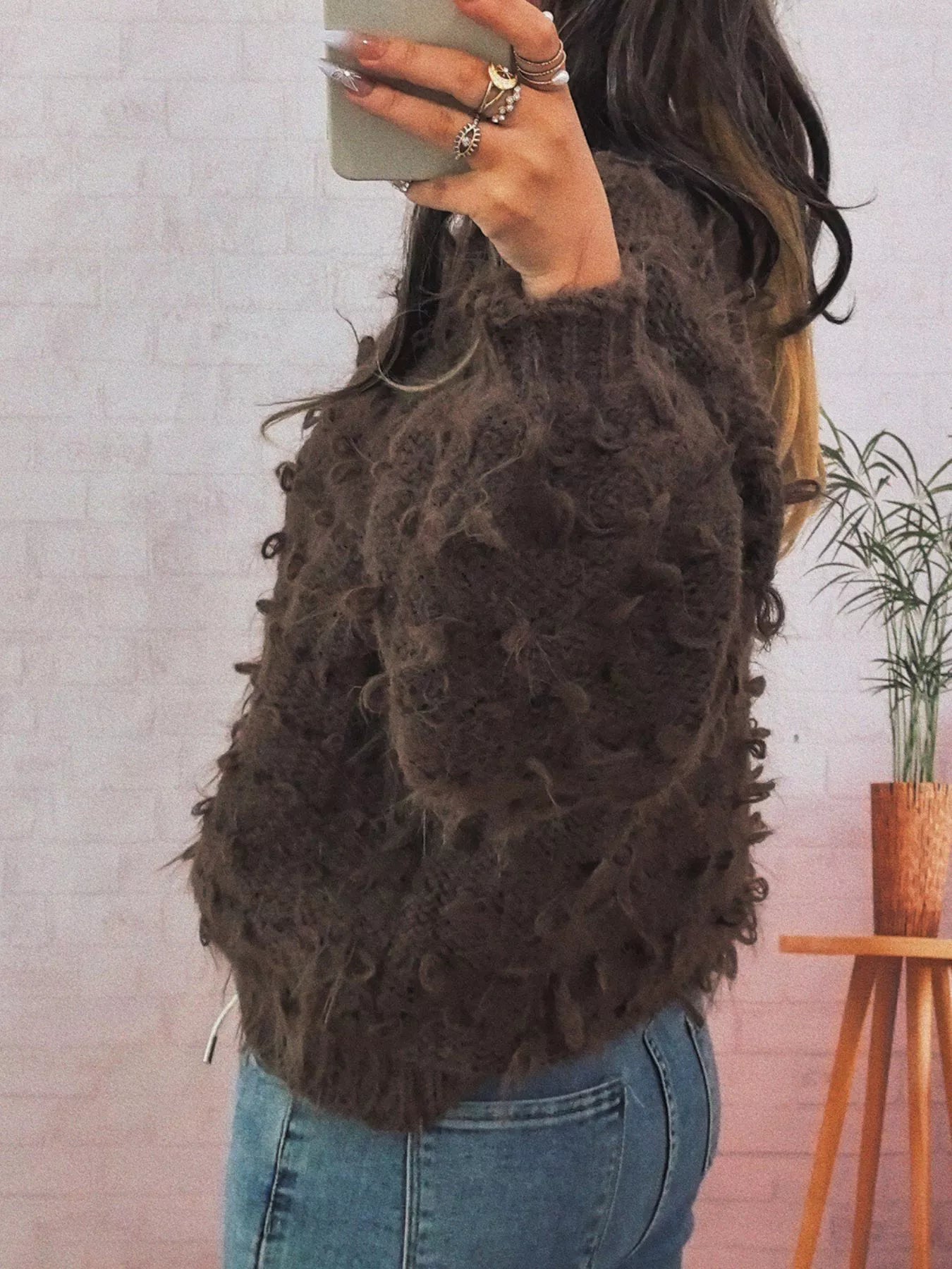 Chunky Round Neck Long Sleeve Sweater