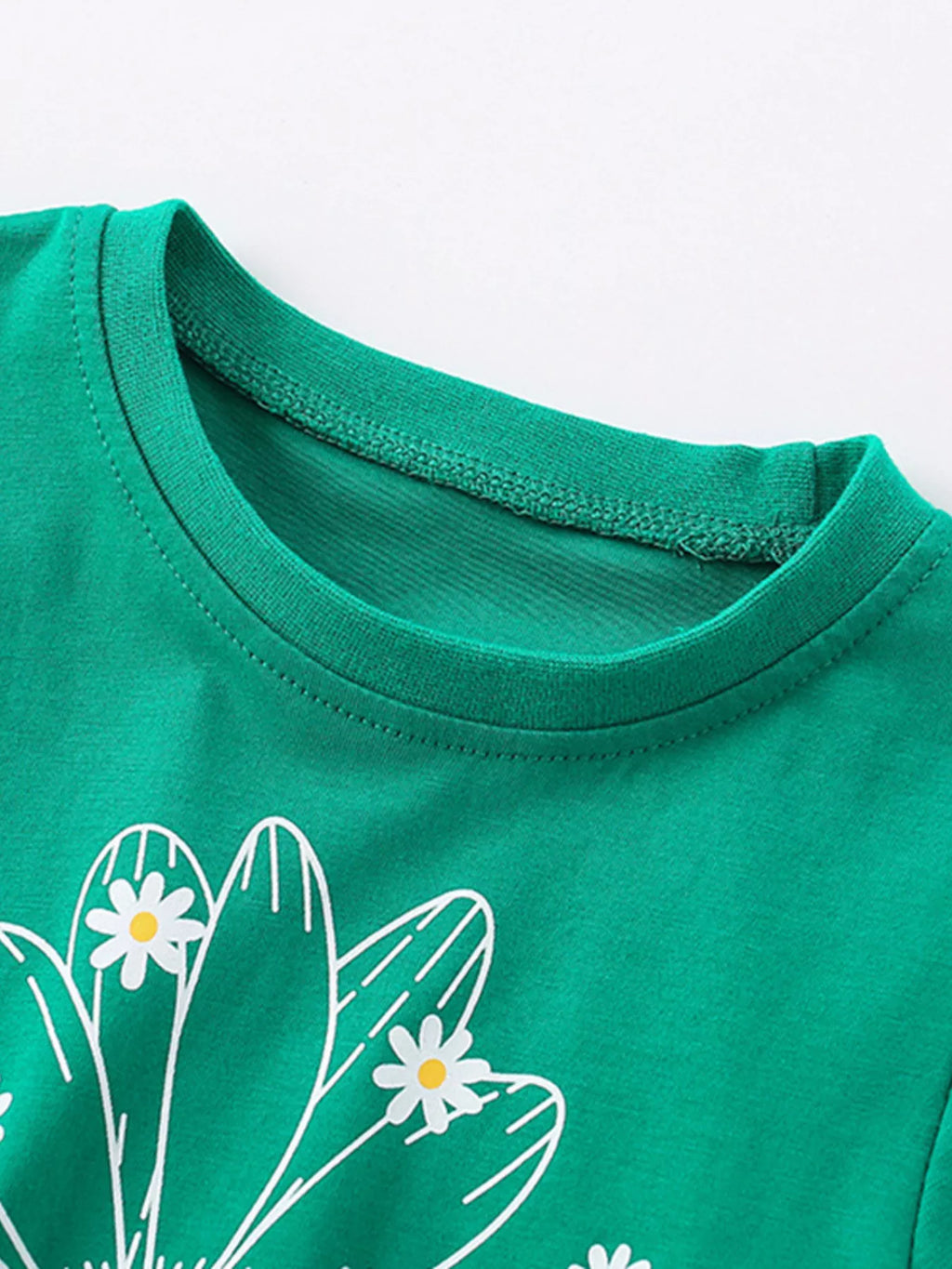 Children's Daisy Ruffle Hem Short Sleeve T-Shirt