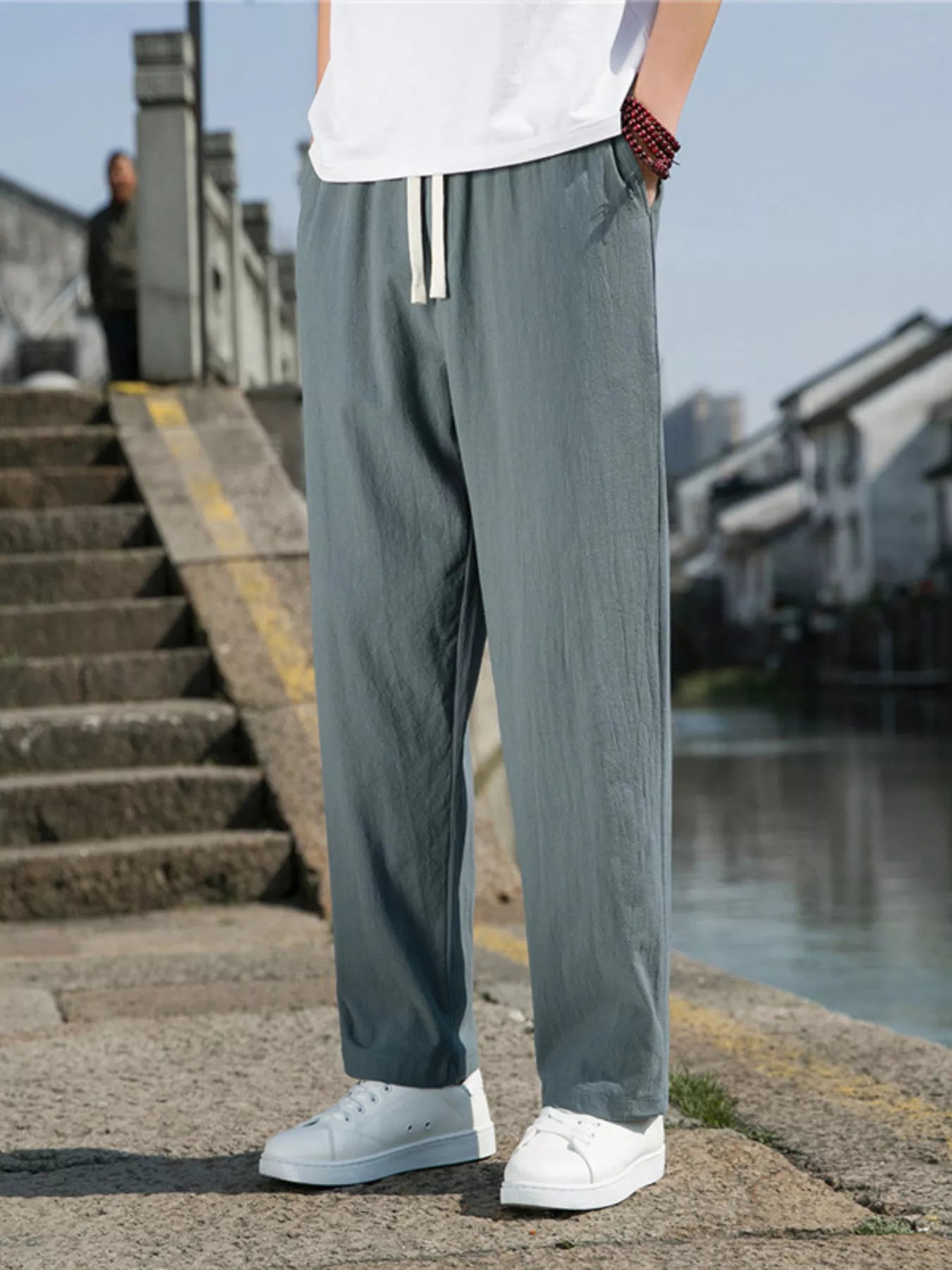 Men's Plus Size Loose Fit Drawstring Casual Pants