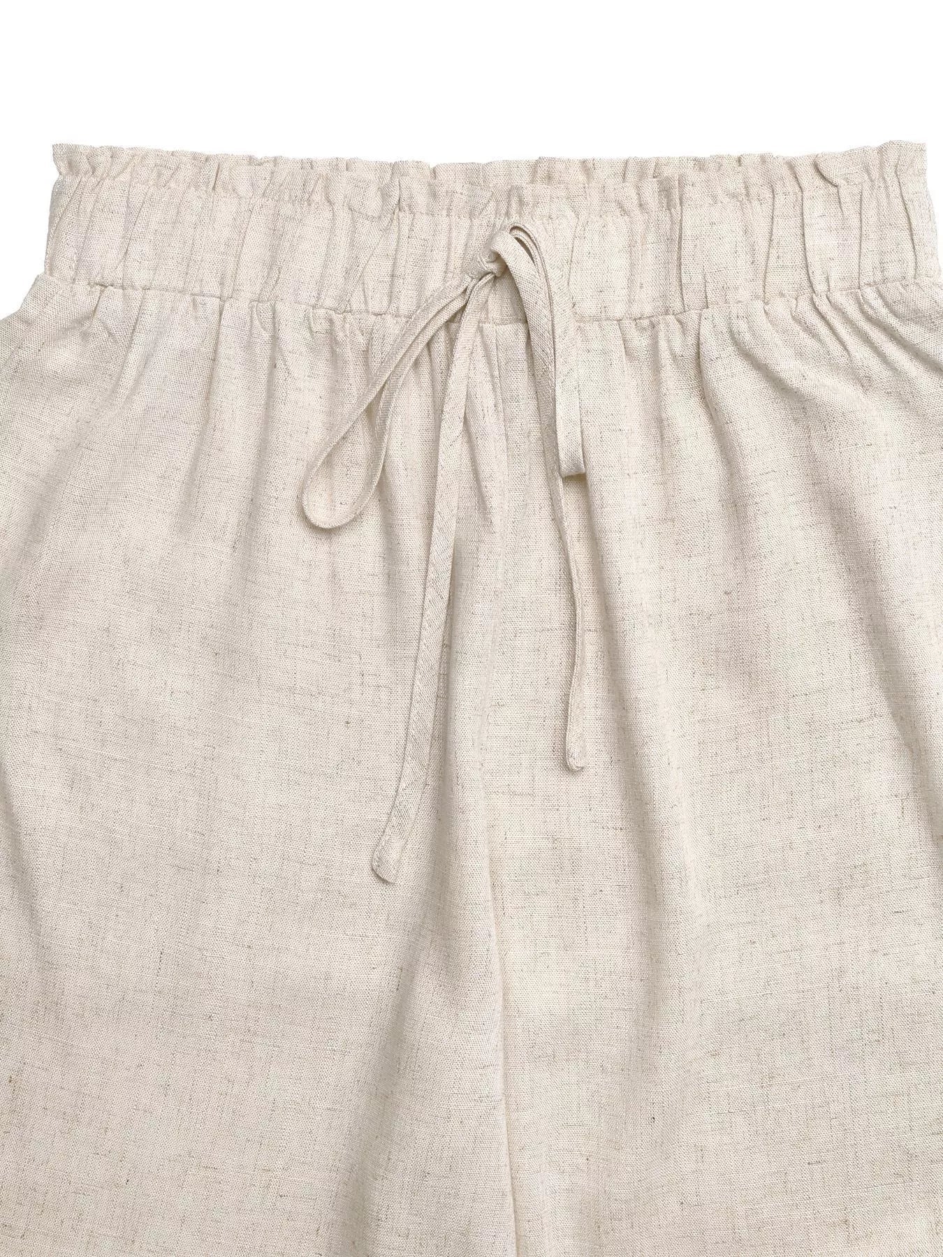 Casual Drawstring Wide Leg Pants