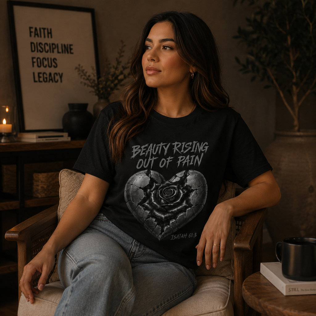 Beauty Rising Out of Pain Tee — Isaiah 61:3 | SEEN. Her. Collection
