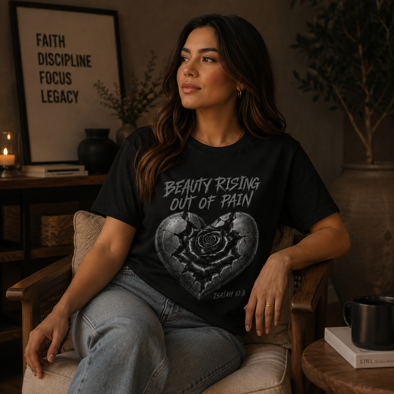 Beauty Rising Out of Pain Tee — Isaiah 61:3 | SEEN. Her. Collection