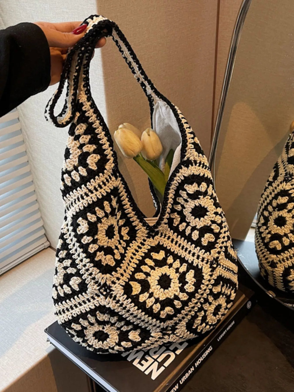 Crochet Hobo Shoulder Bag
