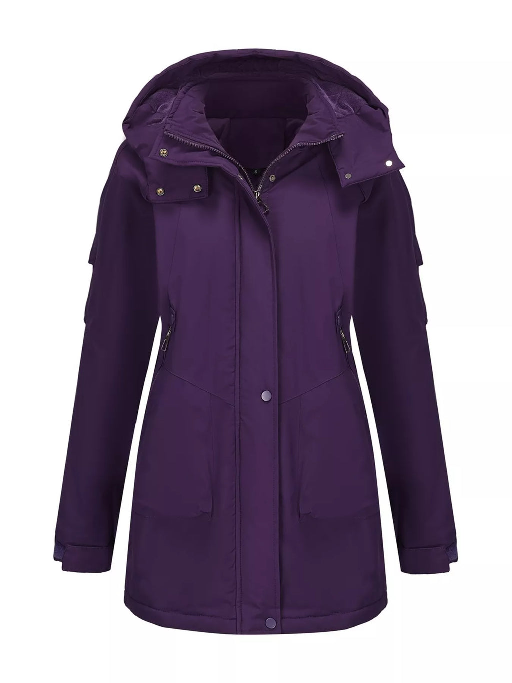 Full Size Hooded Mid-Length Windproof Outerwear Plus Size