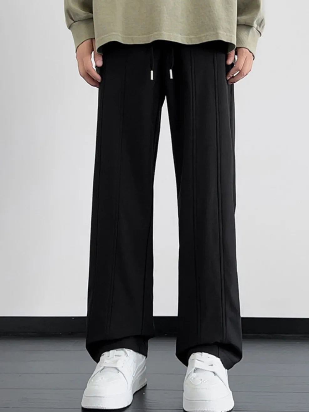 Men's Plus Size Drawstring Wide Leg Pants