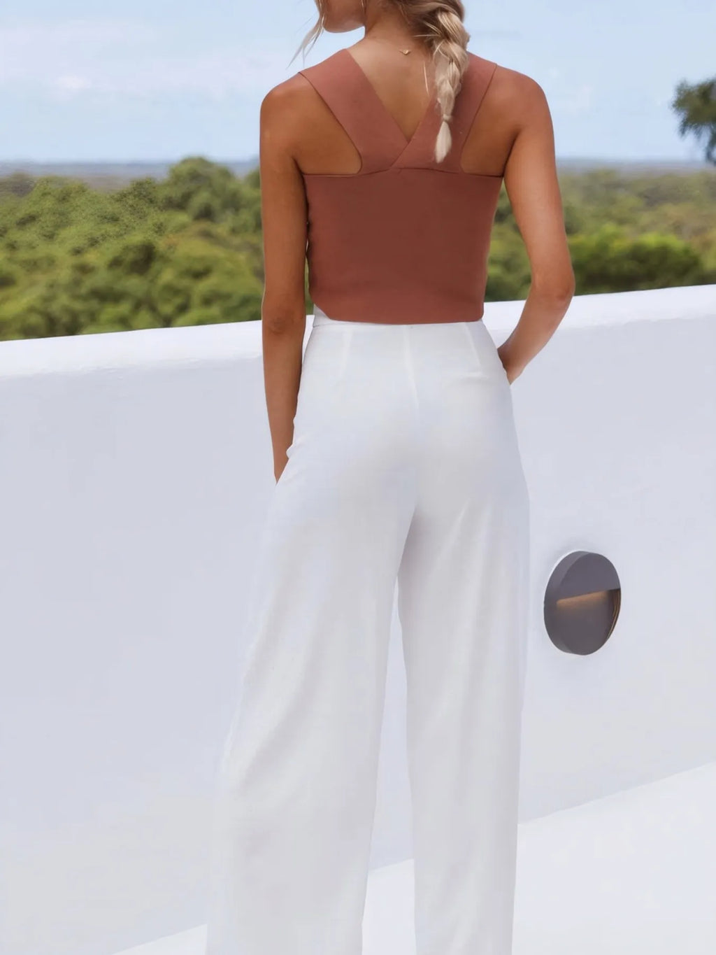 Square Neck Ribbed Crop Tank Top