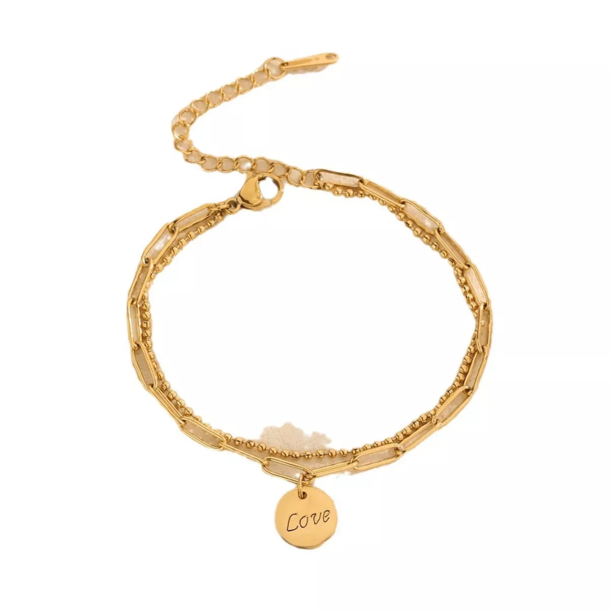 18K Gold-Plated Letter LOVE Charm Bracelet