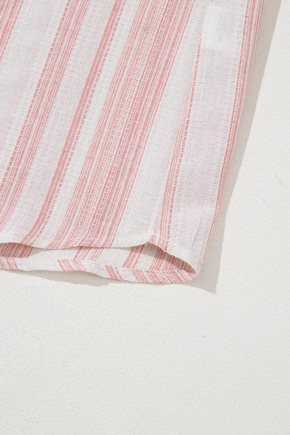 Striped Button Detail Short Sleeve Blouse